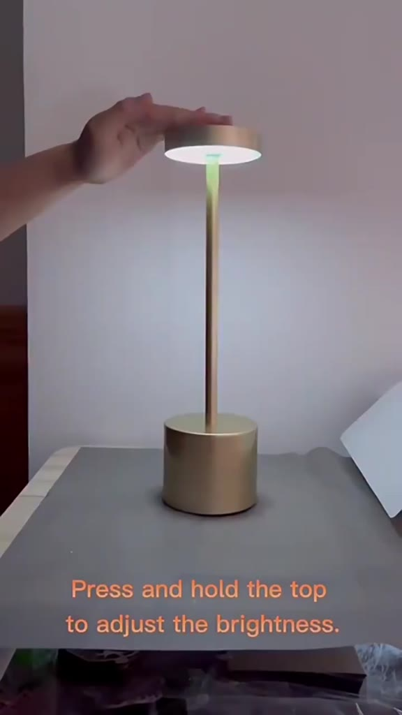 Luminária de Mesa Candeiro Dumbbell Touch de Quarto Luxuosa 3 Tons de Led