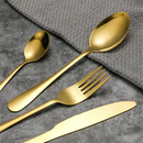 18 Peças Talheres Ouro De Aço Inox Garfo Colher Faca Colher De Mesa
