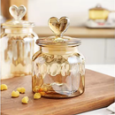 Kits Pote Vidro Âmbar Hermético Decoração Baleiro Afeto Coração Armazenamento