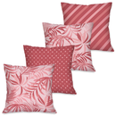 Kit 4 Capas de Almofada Decorativas Folhagens Douradas 45x45 cm