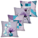 Kit 4 Capas de Almofada Decorativas Folhagens Douradas 45x45 cm