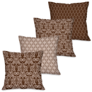 Kit 4 Capas de Almofada Decorativas Folhagens Douradas 45x45 cm