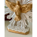 divino Espírito Santo 25cm branco perolado dourado de mesa imagem de gesso