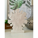 divino Espírito Santo 25cm branco perolado dourado de mesa imagem de gesso