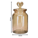 Pote Vidro Âmbar Hermético Decor Afeto Coração