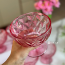 Jogo 12 Taças de Vidro Rosa Tigela Bowl 310ml Sobremesa Sorvete Petisqueira Luxo-