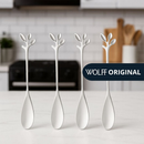 Cj 4 Espátulas de Aço Inox Leaves Prata / Dourado - Wolff