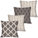 Kit 4 Capas de Almofada Decorativas Folhagens Douradas 45x45 cm