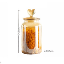 Pote Vidro Âmbar Hermético Decor Afeto Coração