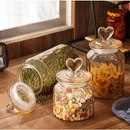 Kits Pote Vidro Âmbar Hermético Decoração Baleiro Afeto Coração Armazenamento