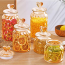 Kits Pote Vidro Âmbar Hermético Decoração Baleiro Afeto Coração Armazenamento