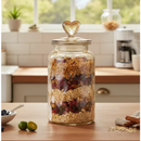 Kits Pote Vidro Âmbar Hermético Decoração Baleiro Afeto Coração Armazenamento