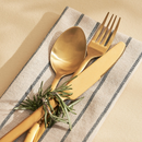 18 Peças Talheres Ouro De Aço Inox Garfo Colher Faca Colher De Mesa