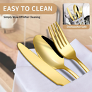 18 Peças Talheres Ouro De Aço Inox Garfo Colher Faca Colher De Mesa