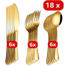 18 Peças Talheres Ouro De Aço Inox Garfo Colher Faca Colher De Mesa