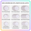 Jogo de Pratos Jantar Rústico Marrom Tramontina Porcelana Conjunto de Pratos Raso, Prato Fundo e Sobremesa Opções de Kit