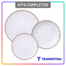 Jogo de Pratos Jantar Rústico Marrom Tramontina Porcelana Conjunto de Pratos Raso, Prato Fundo e Sobremesa Opções de Kit