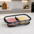 Organizador De Geladeira Porta Frios 700ML Herméticos 4 Travas Vedação Resistente Com Divisória