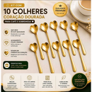 Kit Colheres Coração Fofa para Cozinha Mesa Posta Douradas Café Sobremesa Chá Aço Inoxidável