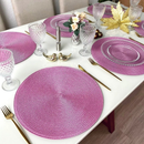Kit 4-12 Peças Jogo Americano Redondo Sousplat 38cm Mesa Posta Cozinha Jantar Decorativo Natal