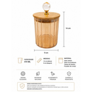 Kit 3 Porta Mantimentos Vidro Canelado Âmbar Luxo - Vencedor